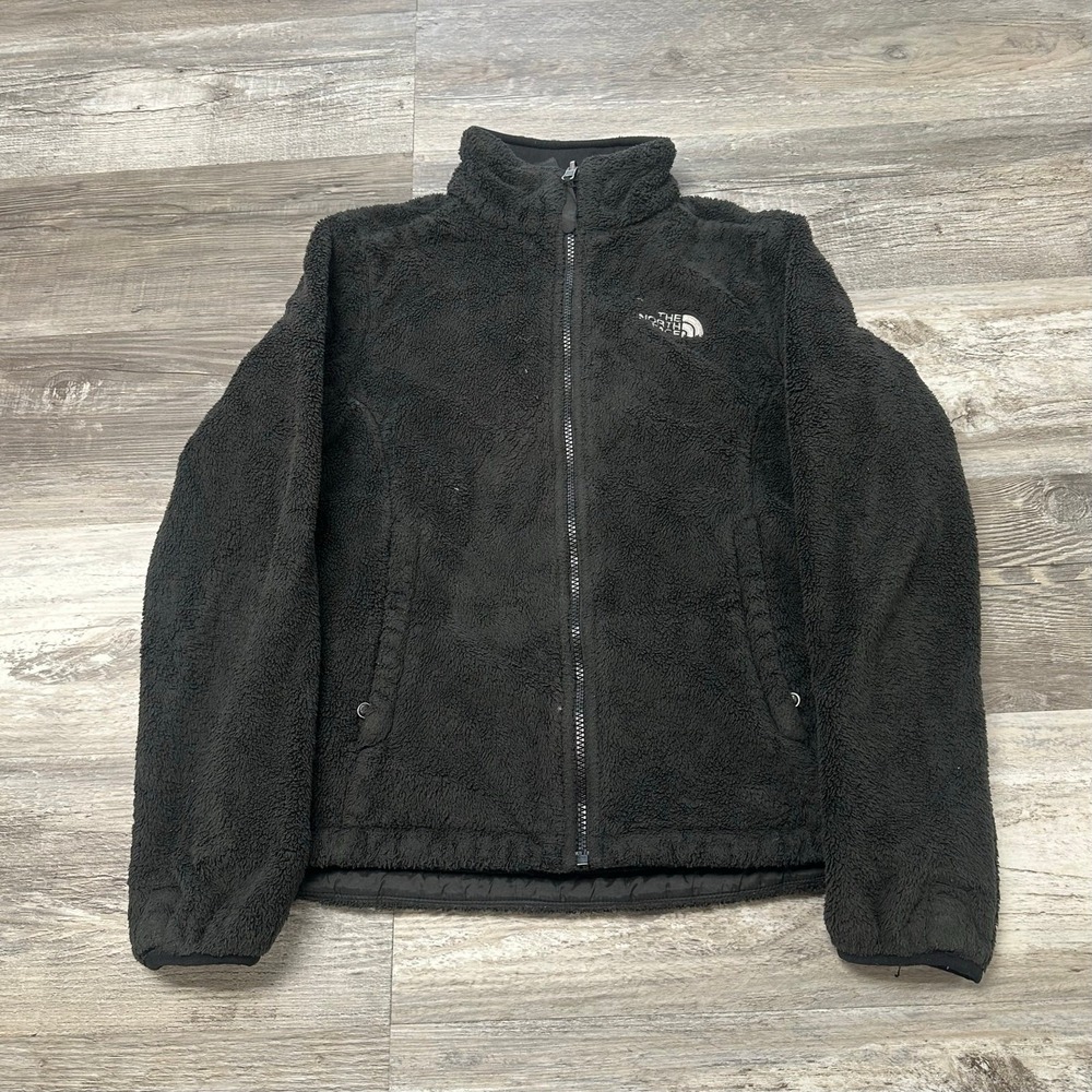 TNF The North Face Osito Black Womens M Mock Neck Full Zip Fuzzy Fleece Jacket